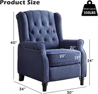 EBELLO Push Back Recliner Chair Fabric Lounge Armchair Pushback Recliner with Padded Seat for Living Room 5