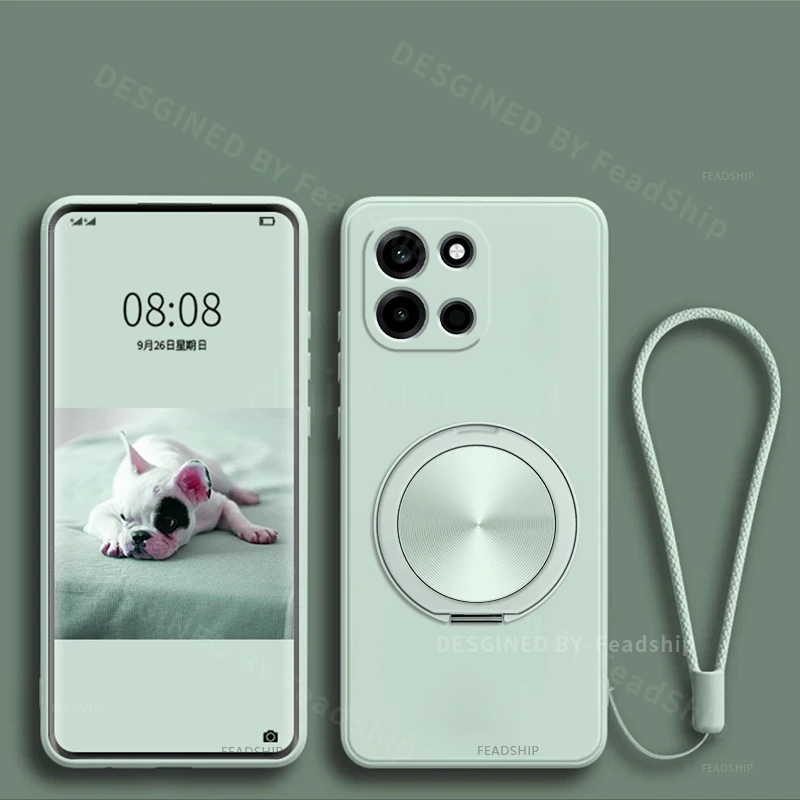 Silicone Phone Cover with Magnetic Holder Bracket and Screen Protector