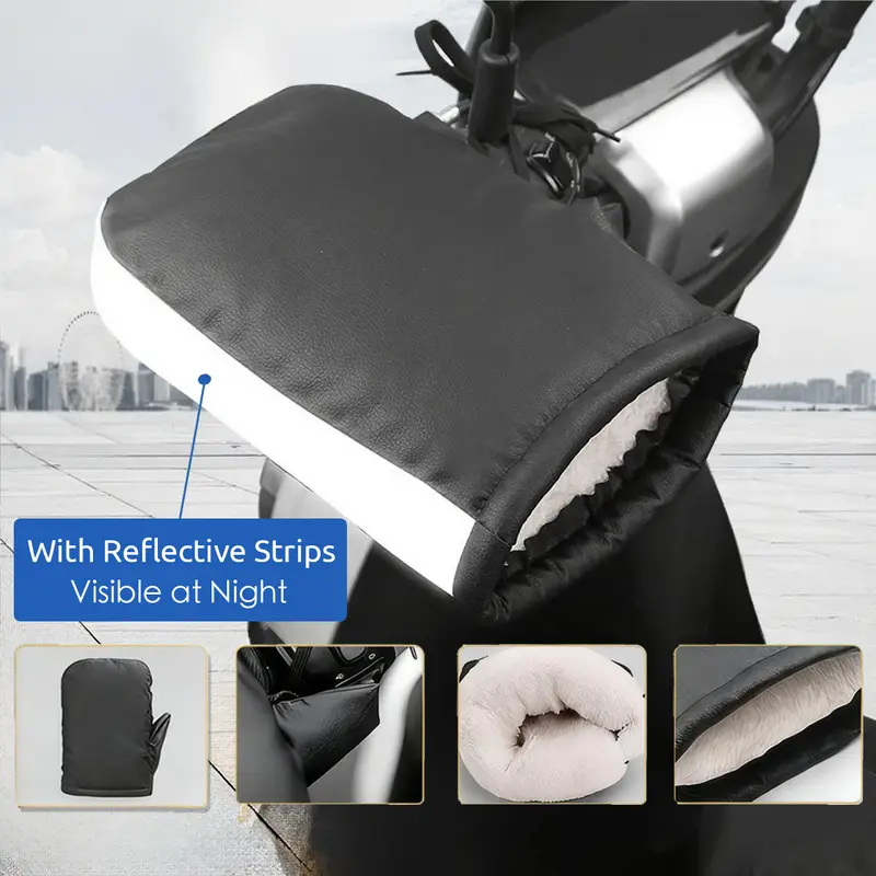 Motorcycle Handlebar Muffs Windproof Winter Mitts Warmer Gloves Waterproof Handmuffs Bicycle Handle Cover Hand Warm Motor Bike - Image 8
