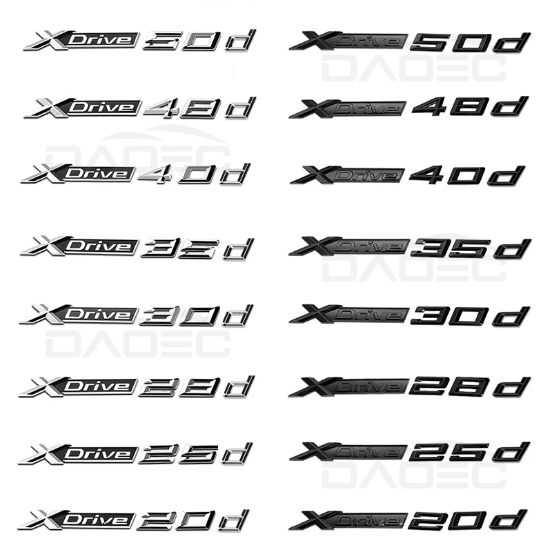 

Car Trunk Chrome Letters Badge Emblem Decals Sticker For BMW XDrive 20d 25d 28d 30d 35d 40d 48d 50d X1 X3 X5 F48 F25 G01 F15 G05
