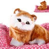 Stuffed Toys Lovely Simulation Animal Doll Plush Sleeping Cats Toy with Sound Kids Toy Decorations Birthday Gift For Children 5