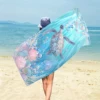 1pc ocean element large beach towel, sea turtle, starfish, shell printed quick drying absorbent beach towel 4