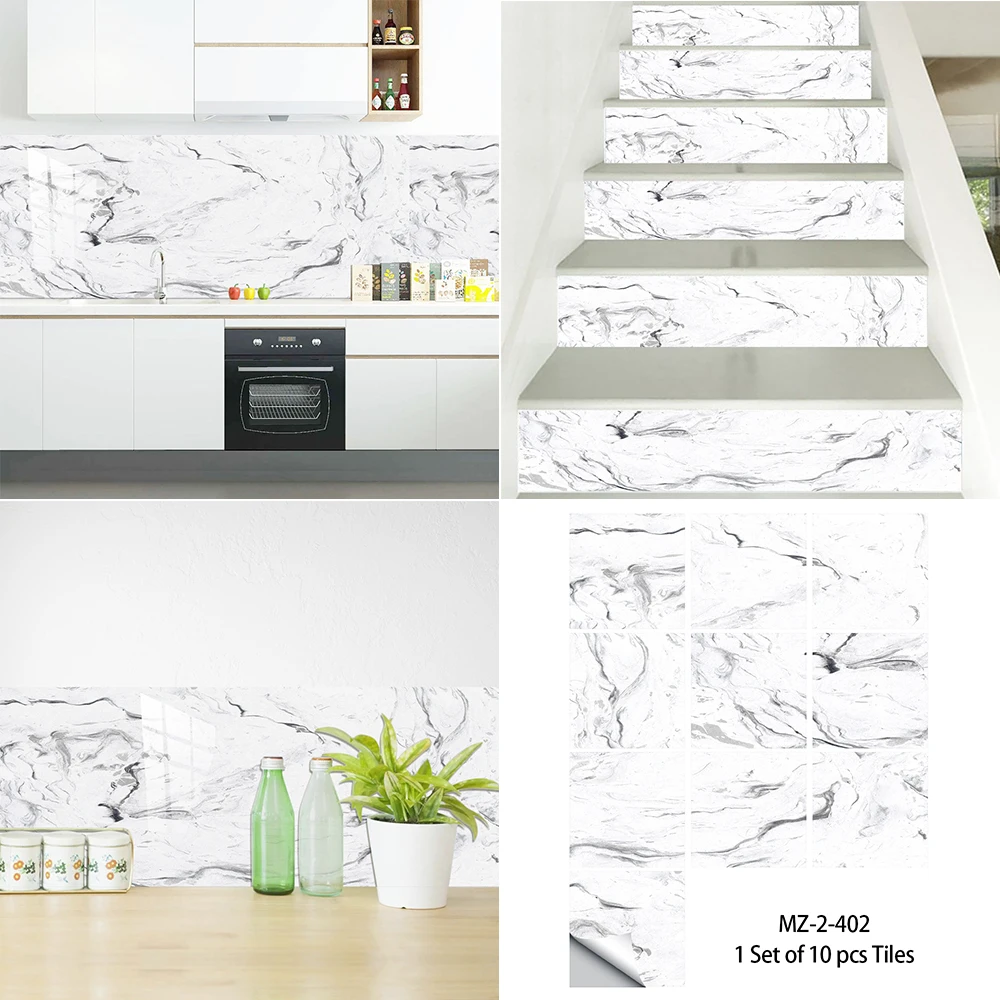 29 Styles Marble Texture Tiles Sticker Kitchen Wardrobe Bathroom Home Decor Peel & Stick Crystal Hard Film Thicken Wall Decals