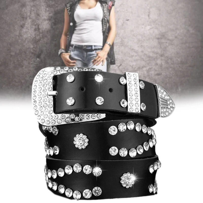

Harajuku Commute Cowboy Rhinestones Waist Belt Creative Commuting Belt for Adult