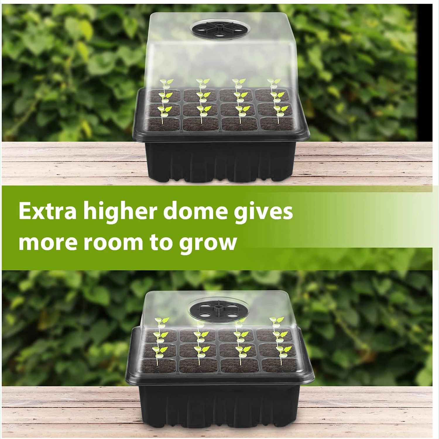 2-5 Pack Seedling Tray Starter with Grow Light,Seed Starter Trays with LED Light,Gardening Plants Germination Tray with Holes
