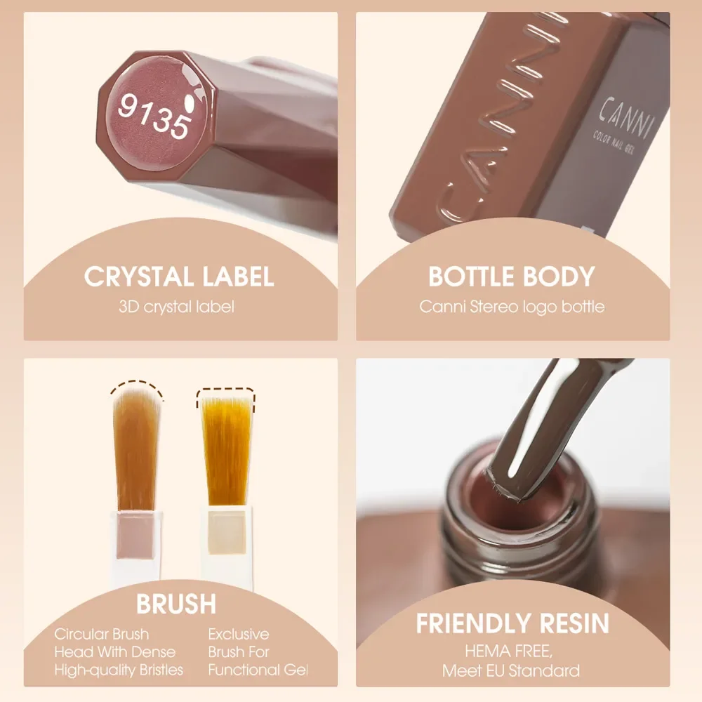 CANNI Venalisa Nail Gel Polish - Luxurious Winter Collection, Rich Color & Soft Texture, Hema-Free & Long-Lasting
