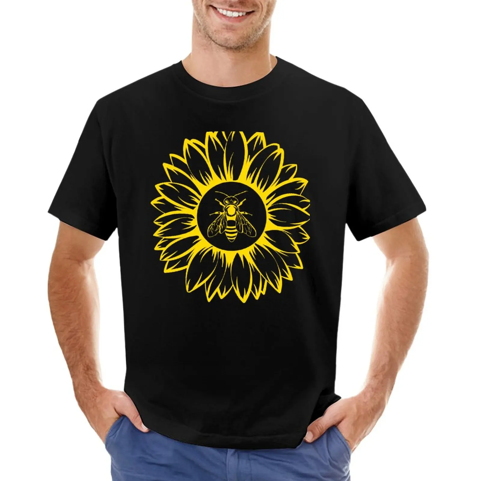 

bee on a sunflower T-Shirt vintage clothes workout shirts for men
