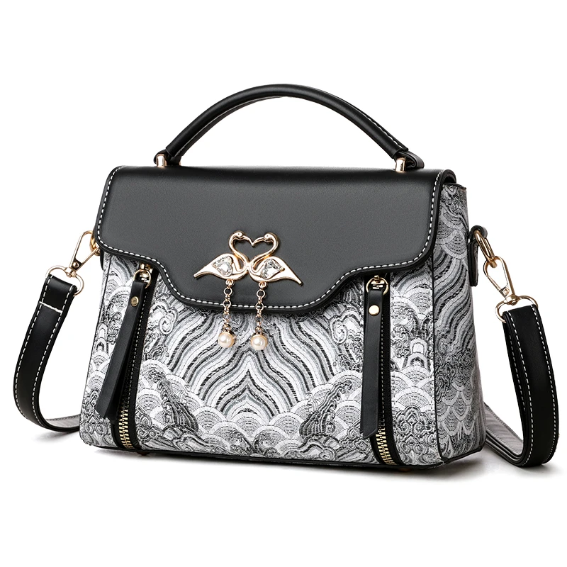 حقيبة يد نسائية جديدة مطرزة بألوان متباينة حقيبة ي...