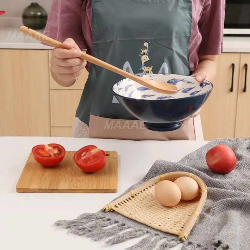 테이블 스푼 커피 차 교반 스푼, 긴 손잡이, 휴대용 나무 스푼, 요리 식기 도구, 냄비 스푼, 믹싱 스푼