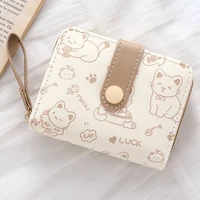 Portefeuilles chat mignon pour femmes, porte-cartes, petits sacs à main avec poche à monnaie zippée, sacs à main carrés de haute qualité 1