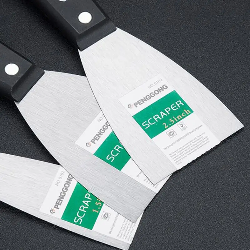 Stainless Steel Putty Knife Scraper Blade 1/1.5/2/2.5/3/4/5" Carbon Steel Plastic Handle Wall Plastering Knife