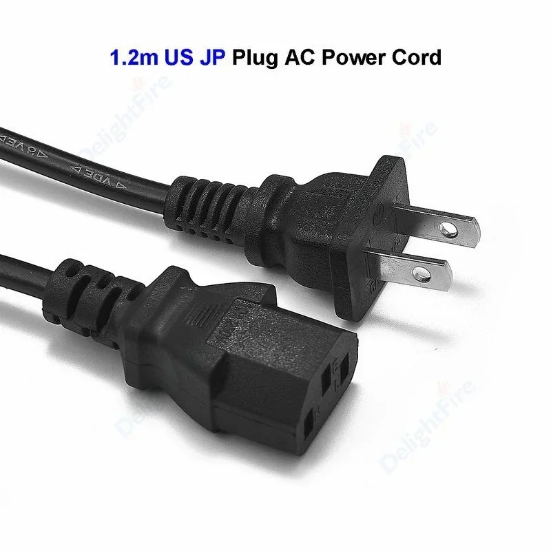 Universal AC Power Cable - 3 Prong, 1.2m, IEC 320 C13 Extension Cord