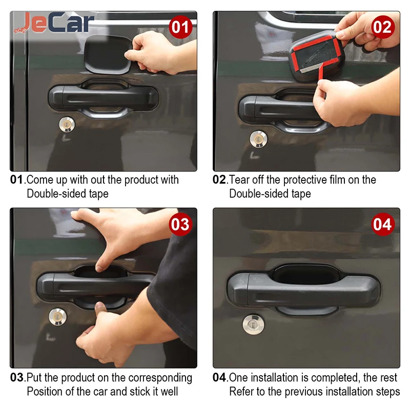 JeCar 뒷문 보울 장식 커버 트림 데칼, 지프 랭글러 JL 글래디에이터 JT 2018 업 외부 액세서리