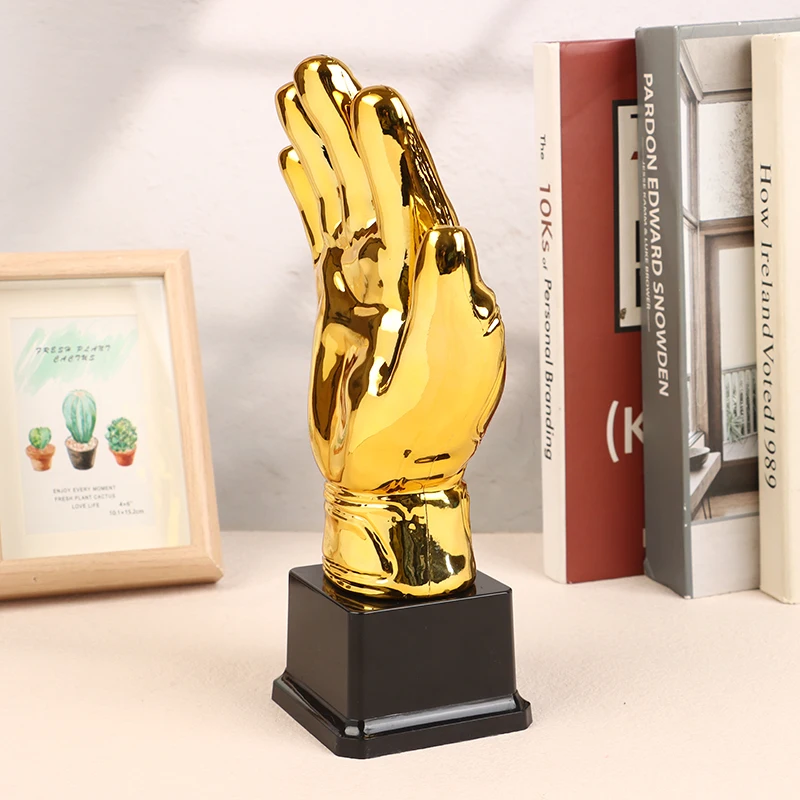 Football Trophy Golden Gloves Goalkeeper Gamesoccer Competition Adult Glove School Kids Awardtrophies Cup