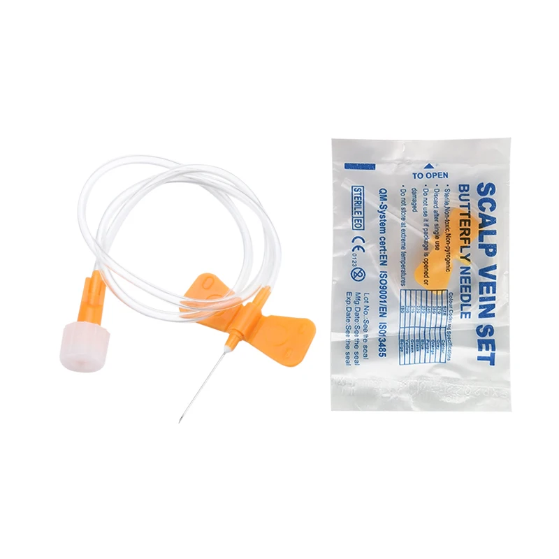 Disposable Scalp Vein Set Blood Collection Needle Kit Pet Medical With Double Wings For Infusion Set 25g Disposable Blood Collection Needle