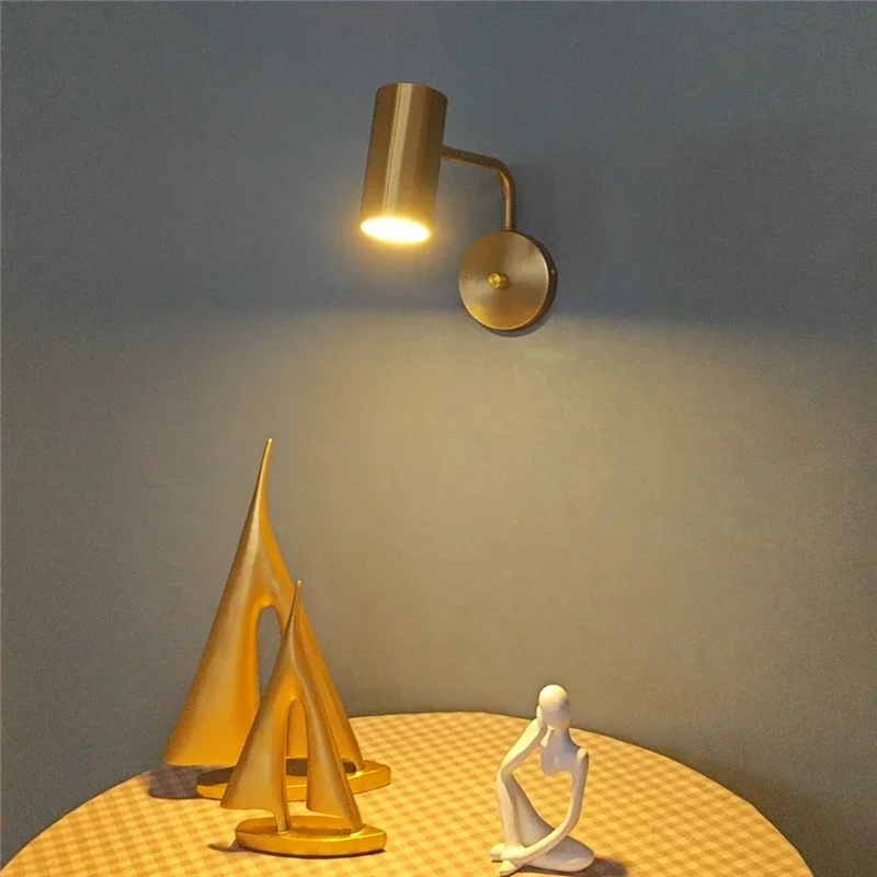 Modern LED Rotatable Wall Lamps Bedside Study Reading Wall Lights Corridor Stairs Lighting Fixtures Home Black Gold White Sconce - 4
