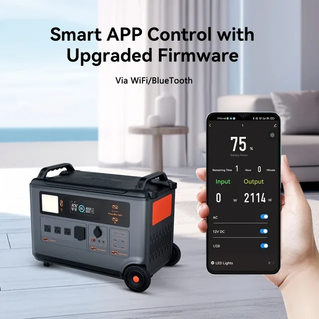 3600Wh Surge 6000W LiFePO4 PowerMax 3600 Portable Power Station, Expandable Solar Generator with 4xAC Outlets, 1.2H Full Charge 3