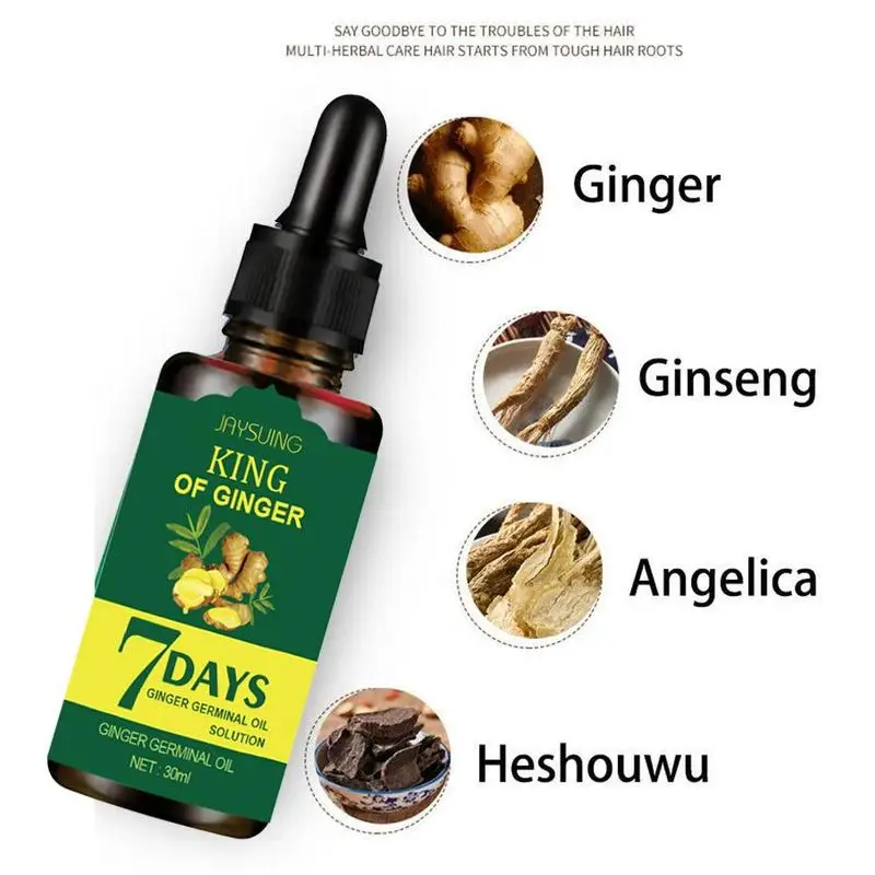 Ginger Essence Hair Loss Treatment Repair Nourish Hair Roots Scalp Care Essence Products For Men Women 30ml