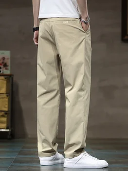 الصيف رقيقة الحرير الجليد عارضة السراويل للرجال بلون فضفاض مستقيم المألوف ضوء الأعمال عارضة السراويل الطويلة الذكور - Image 4