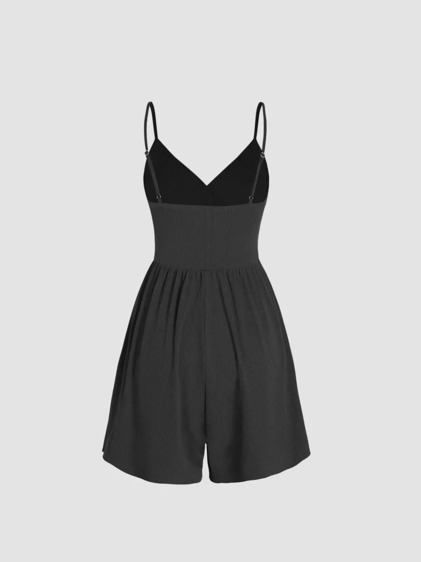 LW Rib Knit Cami Romper Sexy Bodycon jumpsuit Women Sling Jumpsuit Sexy Backless Tie-up Playsuits Ladies Solid Color Rompers