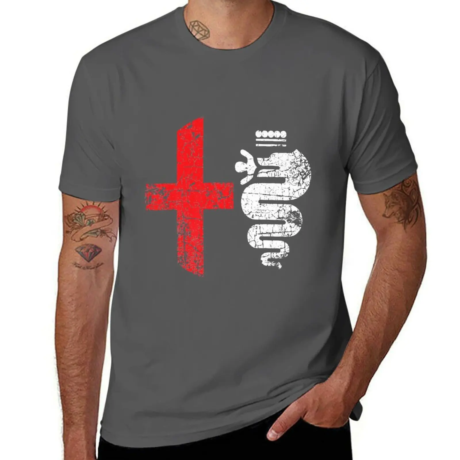 Alfa Car Drivers Stylish Grunge Logo Oversized White T-Shirt