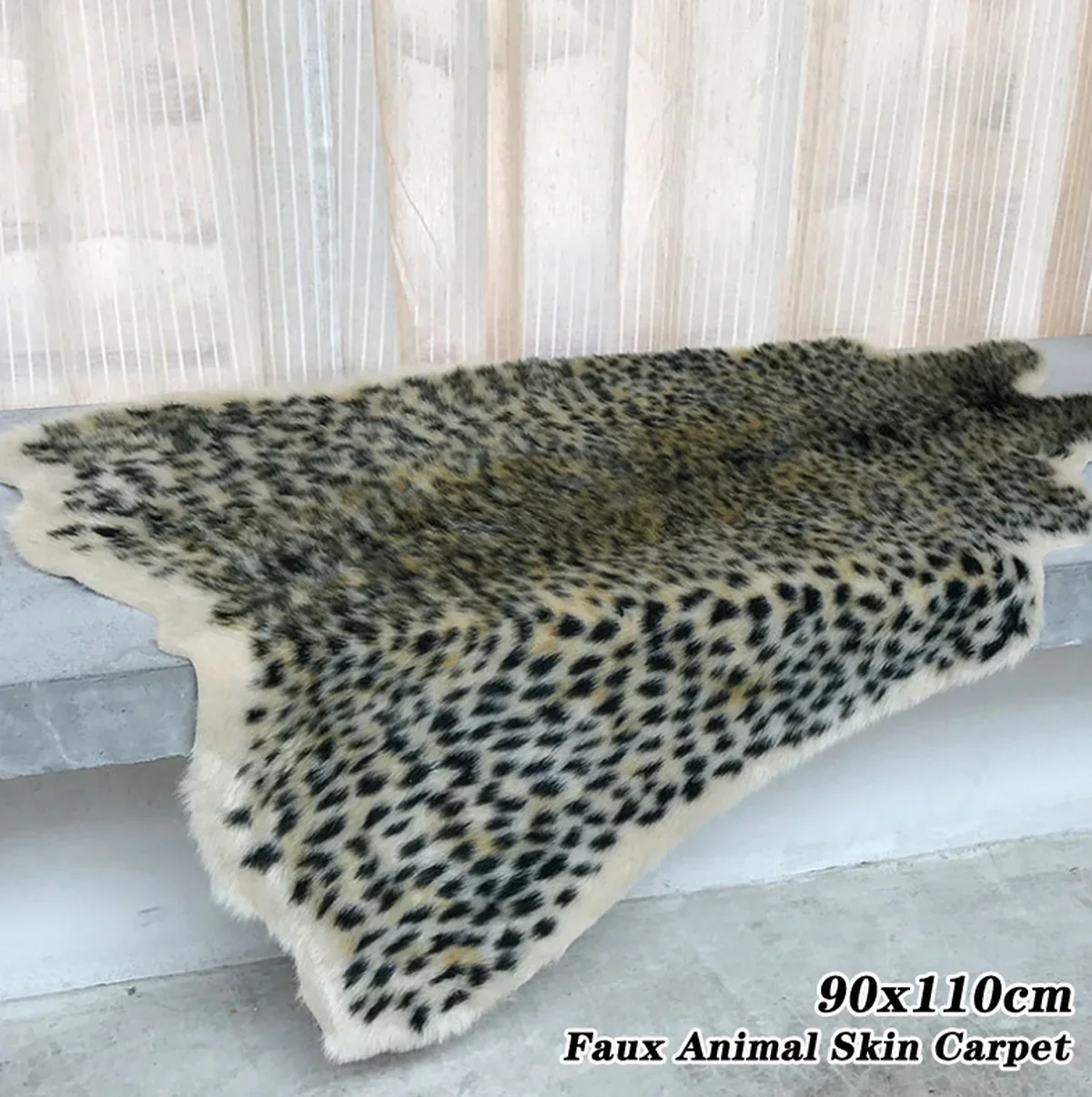 Leopard Print Rug Faux Cowhide Skin Carpet Animal Printed Furry Area Rug for Living Room Decor 90x110cm shaggy rugs