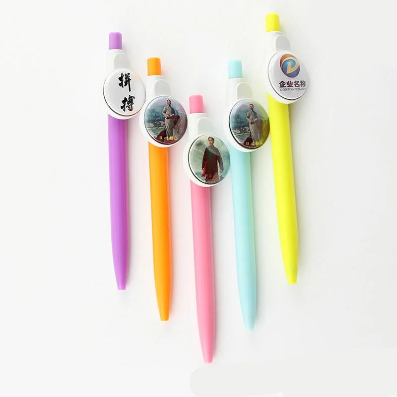 Badge Parts Button Making Supplies Badge Pin 1" 25mm 100pcs Pin Badge Button Parts Diy Ballpen Blank Badge Maker Supplier Material Multiple Colors