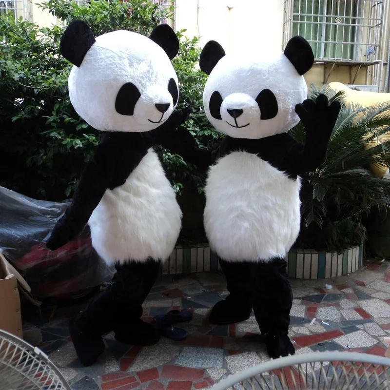 Urso Panda Mascote Traje Adulto Personagem Mascote Personagem Dos