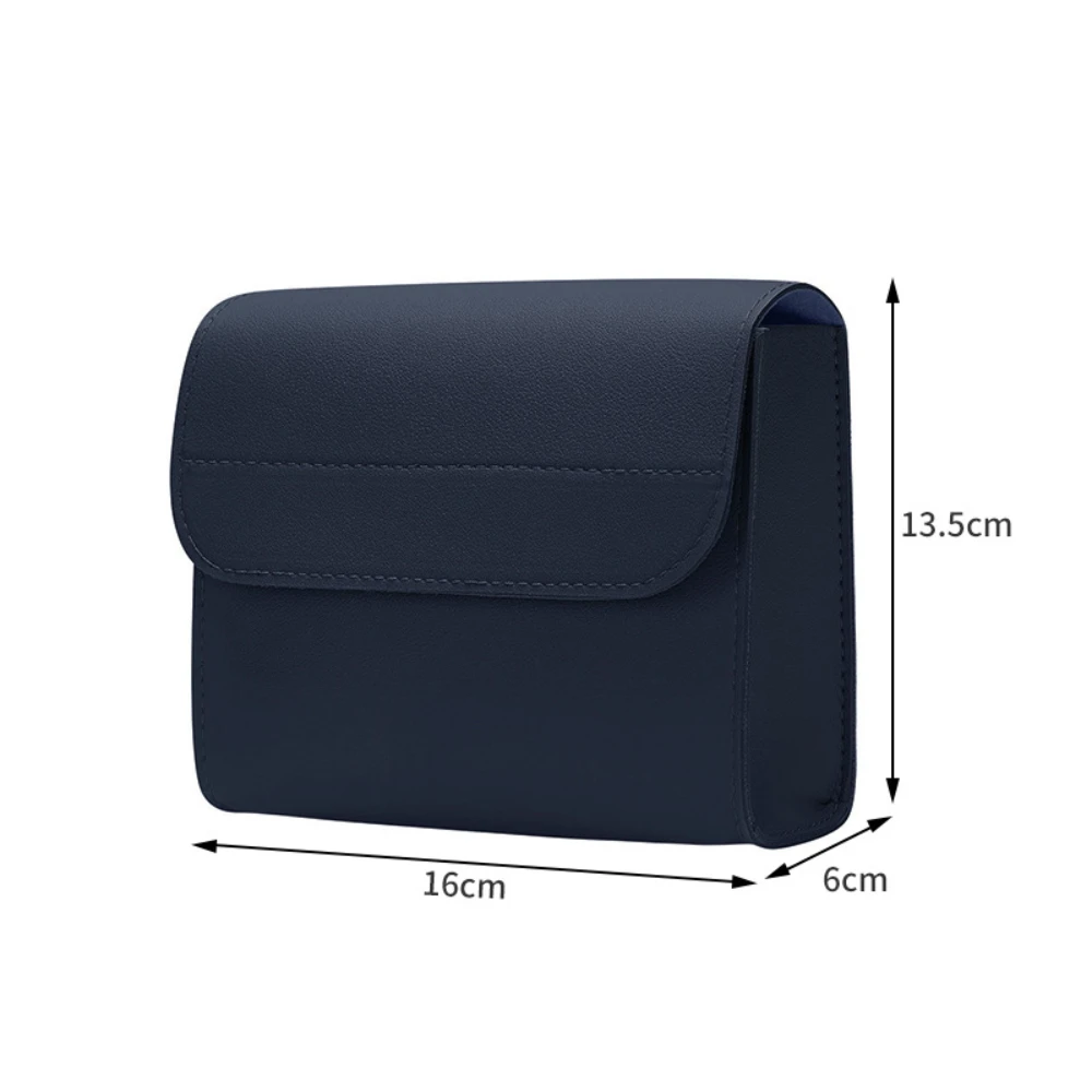 Leather Portable Power Storage Bag - Waterproof, Easy to Clean, USB Cable Organizer, Solid Color