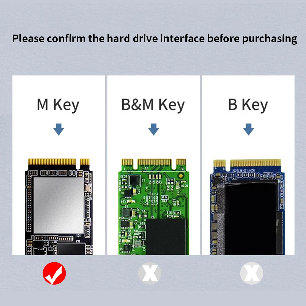 M2 NVME SSD Enclosure M Key 10Gbps Type C 5MM Ultra-thin External Hard Drive Case Adapter SSD Adapter Hard Drive Adapter