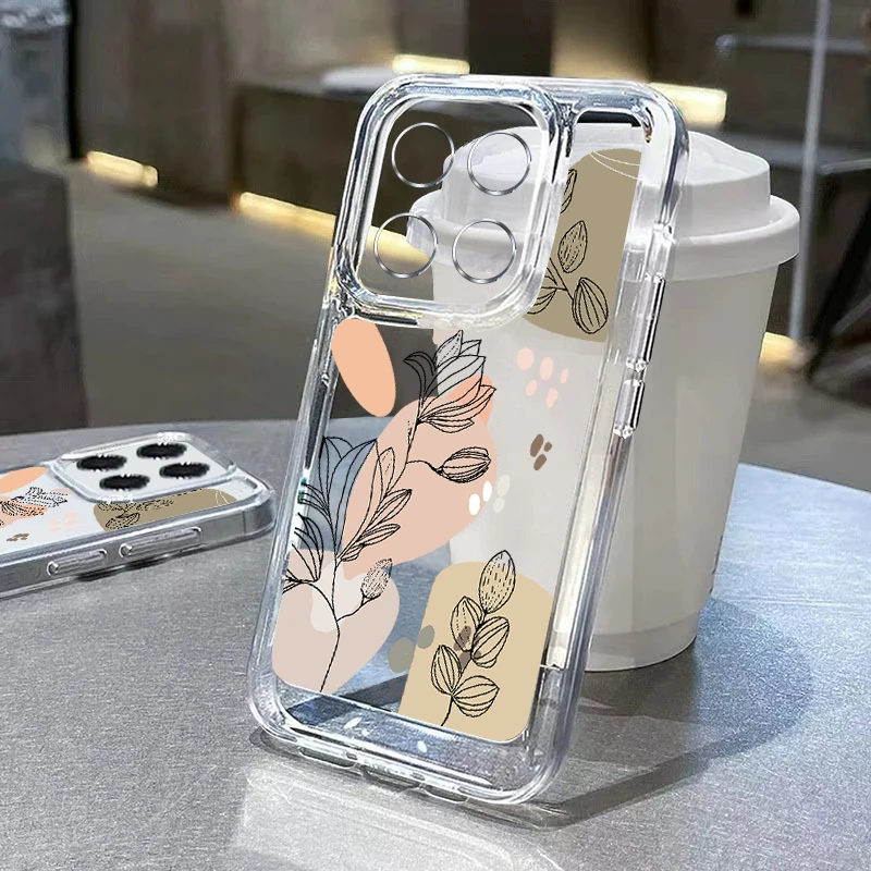 Shockproof Clear Floral Phone Case