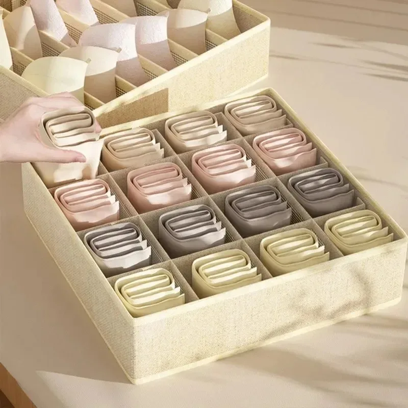 Description Picture 5 of item1-2Pcs Underwear Storage Boxes Socks Clothes Storage Organizer Non-woven Fabric Drawer Type Panties Three-piece Set Box Box Home