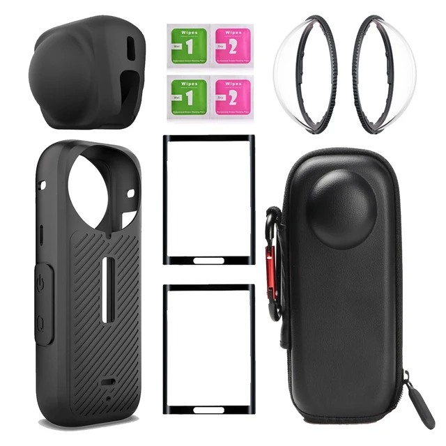 For Insta360 X5 X4 Lens Guards + Storage Bag + Screen Protector Film for Insta 360 X4 X5 Lens Protector Anti-scratch Accessory