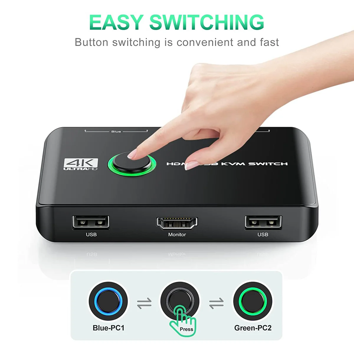 ǻ  Ű 콺   Ϳ USB HDMI ȣȯ ġ, 4K KVM ġ,  4K @ 60Hz