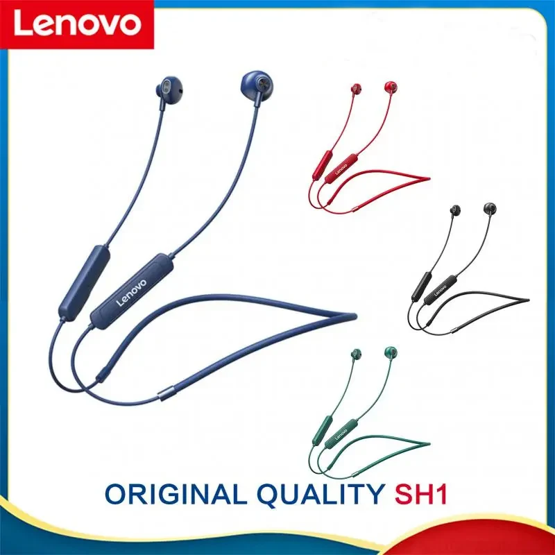 

Lenovo SH1 Wireless Headset Bluetooth5.0 Magnetic Neckband Earphones IPX5 Waterproof Sport Earbud with Noise Cancelling Earphone