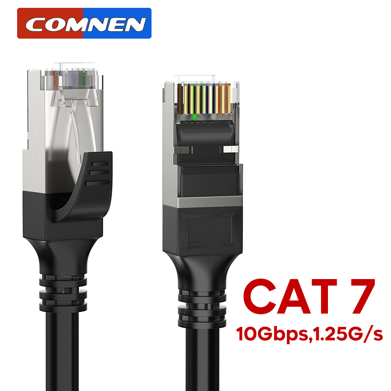  COMNEN CAT7 0.2-10m 10Gbps SSTP Ethernet Cable RJ45 Lan Network Cable Networking Ethernet Patch Cord CAT 7 Cable For Computer 