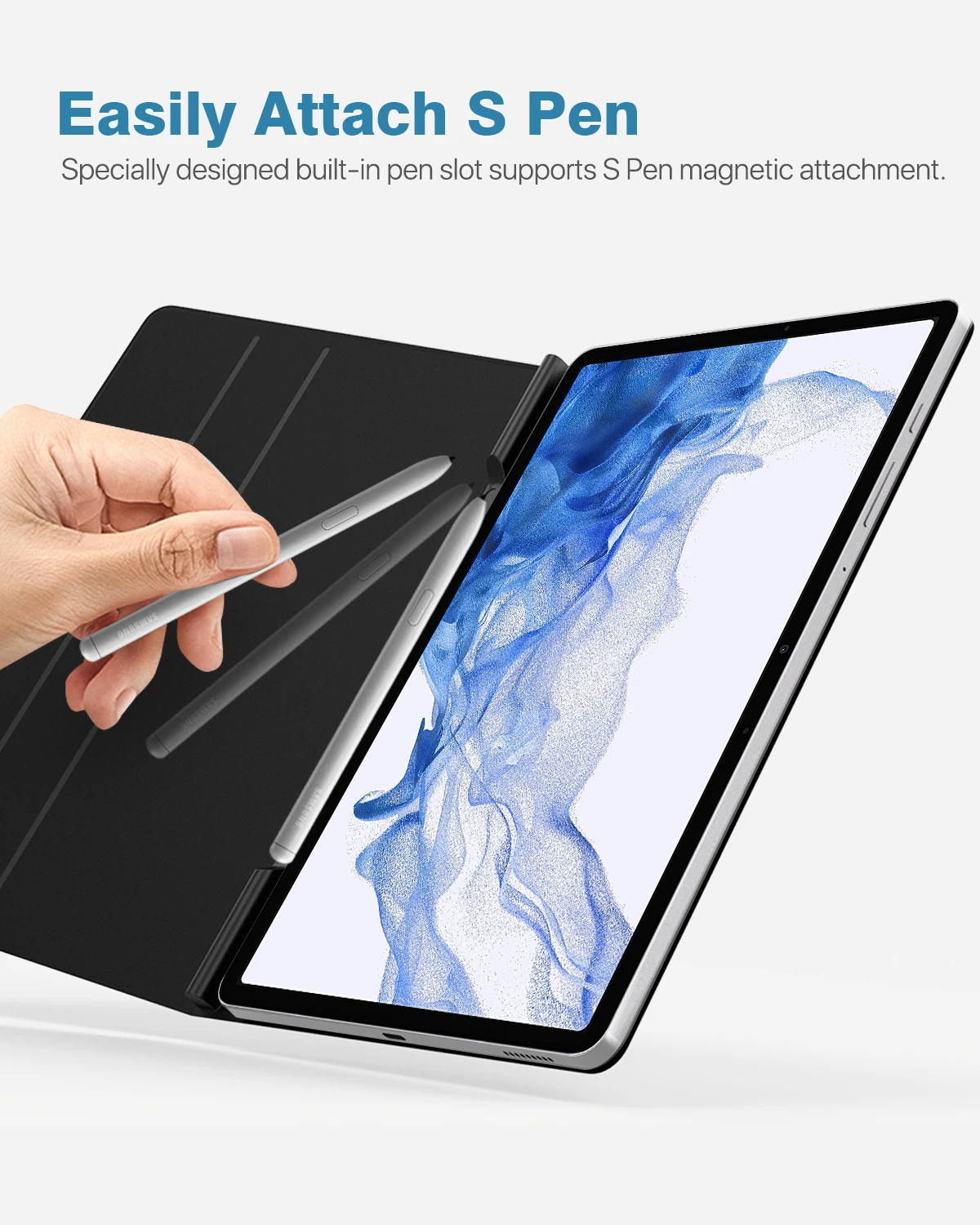 s22 ultra case MOKO Case for Samsung Galaxy Tab S8 Ultra 14.6 Inch 2022 with S-Pen Holder,Strong Magnetic Slim Protective Cover for Tab S7/S8 samsung galaxy s22 ultra case