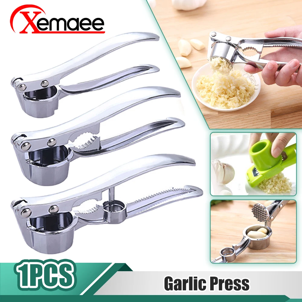 GarlicPressMincerStainlessSteelMultifunctionCrusherKitchen