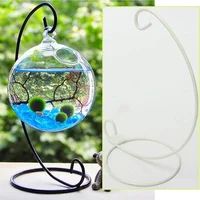 Household Hot Sale 23CM Iron Holder Hanging Candlestick Glass Ball Basket Light Lantern Stand Small Objects Decoration 2
