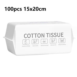 Premium Disposable Face Towels - Ultra-Soft for Facial Cleansing & Skin Care (100pcs 15x20cm)