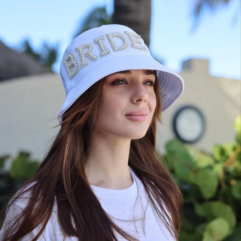 Description Picture 3 of itemBride squad Bucket Hat beach pool summer Wedding Bachelorette hen Party Bridal Shower Travel decoration bridesmaid proposal gift