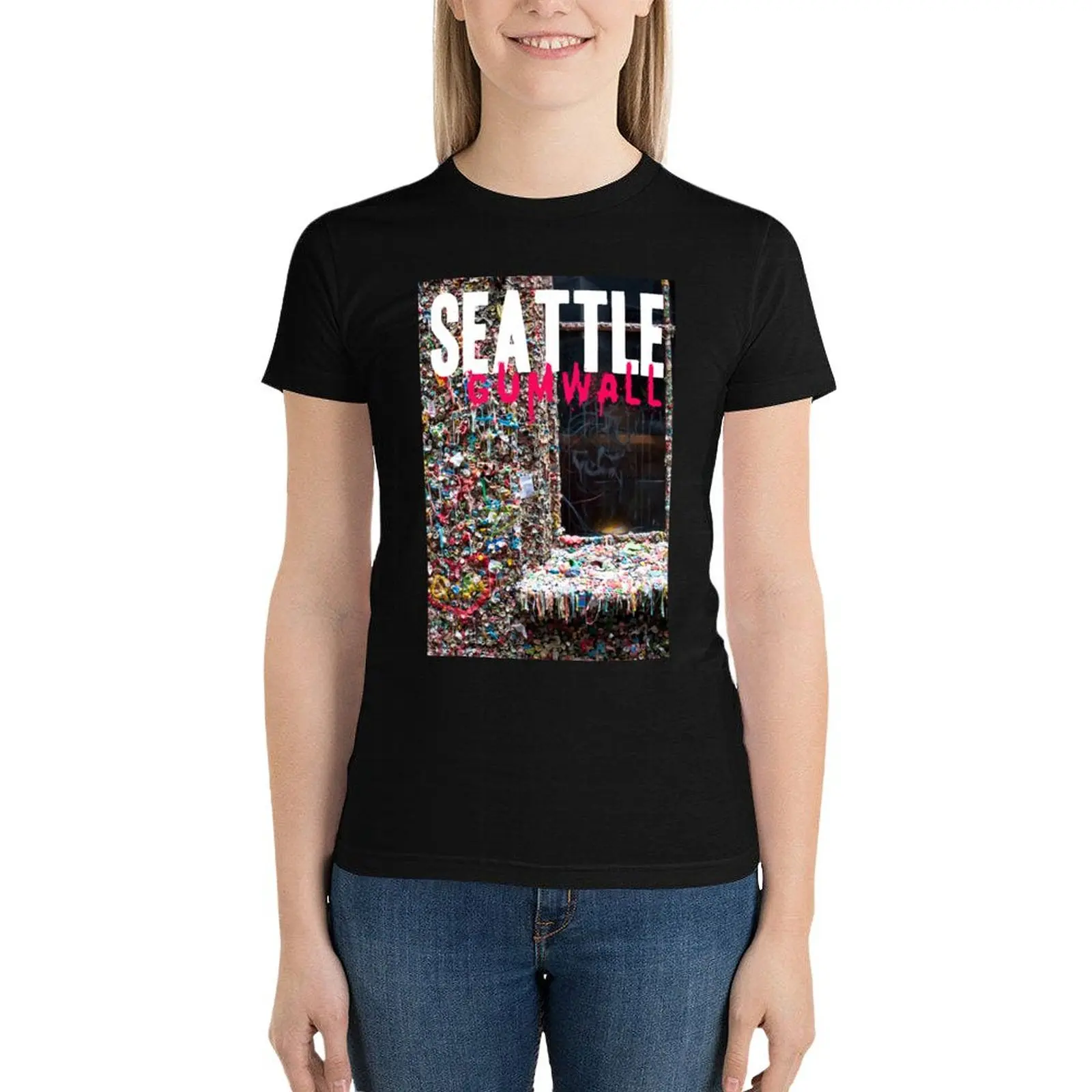 Seattle Gum Wall T-Shirt kawaii clothes plus size tops summer clothes tees Woman fashion