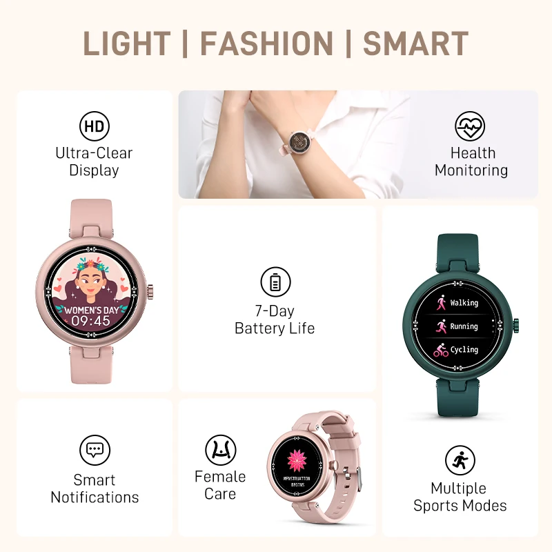 DOOGEE DG Venus Smartwatch 1.09 ġ 200mAh ȭ ̶Ʈ Ʈ  ʹ Ʈ  ƮϽ ɹڼ Įθ