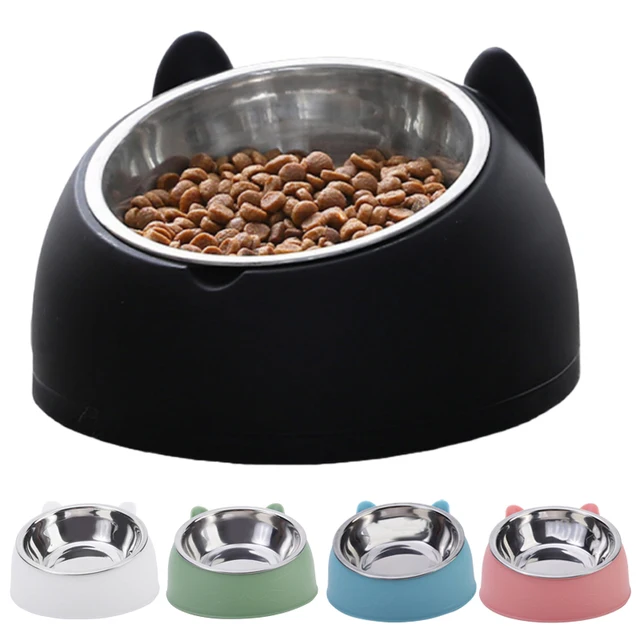 Cat Bowl Lovely Creative Inclined Kitten Puppy Food Feeding Bowls Stainless Steel Cats Drinking Feeder Pet Dogs Cats Feeders Cat Bowl Lovely Creative Inclined Kitten Puppy Food Feeding Bowls Stainless Steel Cats Drinking Feeder Pet Dogs Cats Feeders