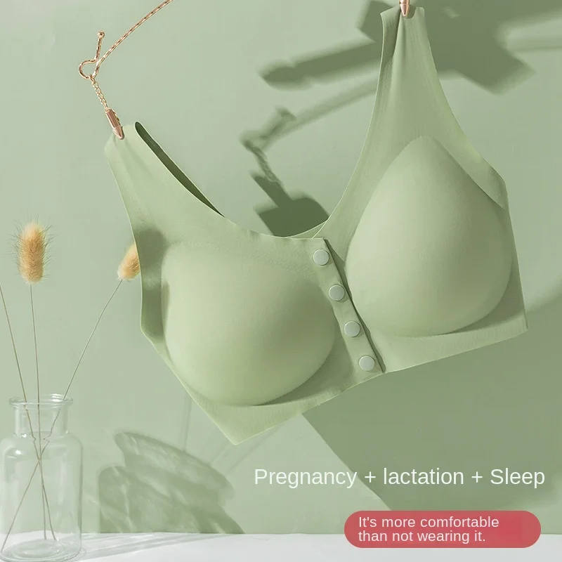 Breast-feeding bra without underwire comfortable close-up front button underwear nursing bra 2