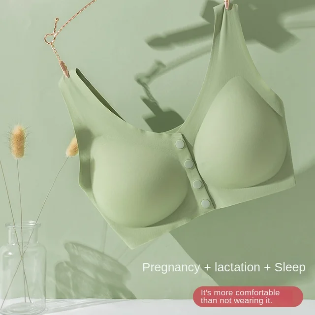 Breast-feeding bra without underwire comfortable close-up front button underwear nursing bra 2