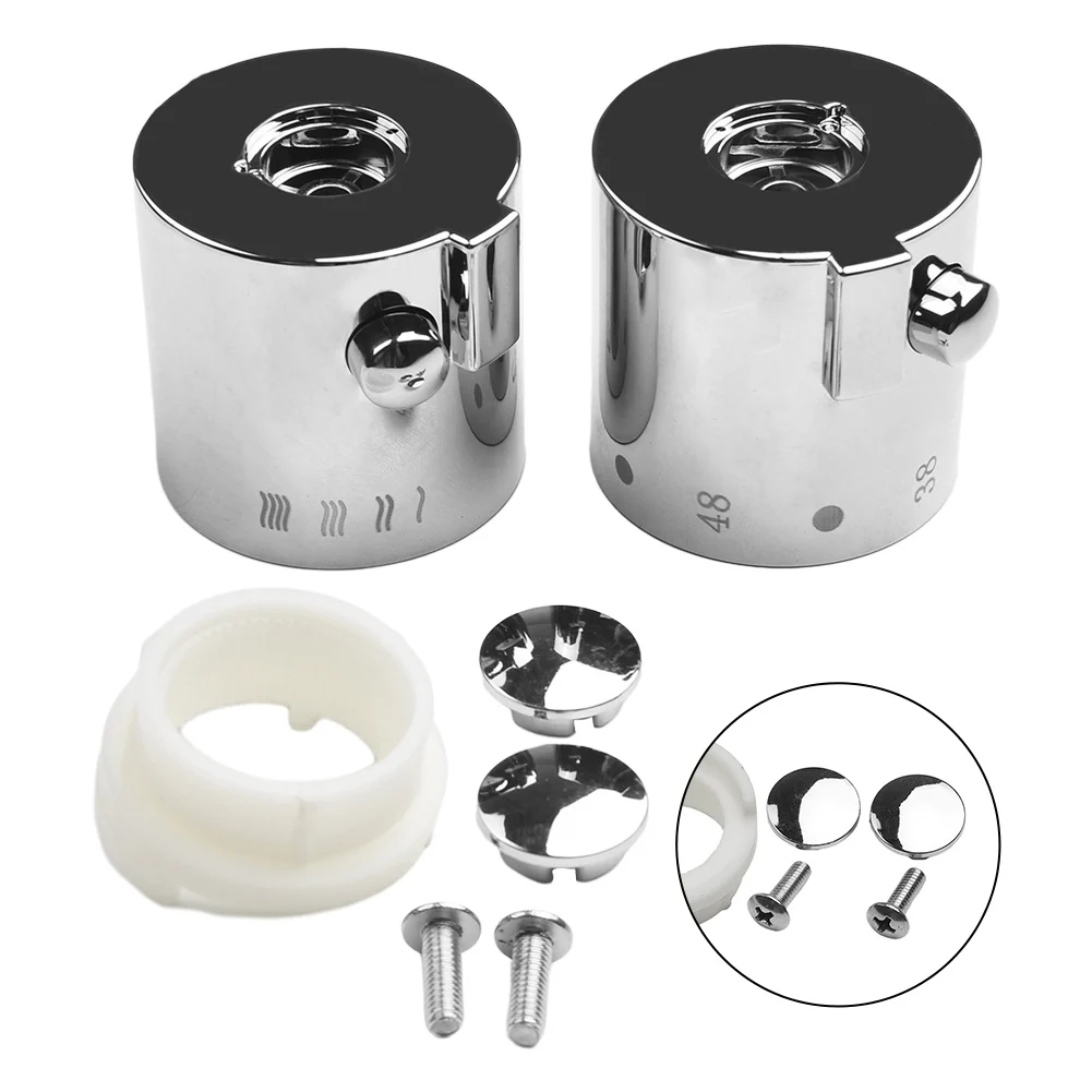 Shower temperature control knob handle chrome replacement for SMA thermostatic bath shower mixer 1 Pair