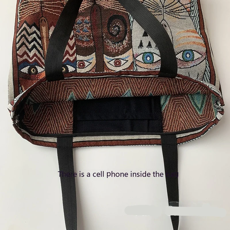 Bedrukte canvas tote tas grote schoudertas voor dames_voghion.com