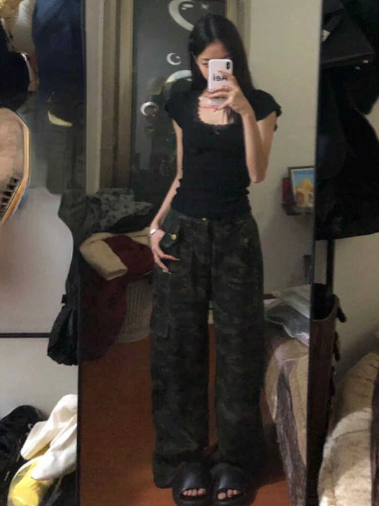 2026 Y2k Lace Patchwork Crop Top Aesthetic Streetwear Harajuku Women Vintage U Neck T-shirt Bow Bottoming Grunge Black Basic Tee 5