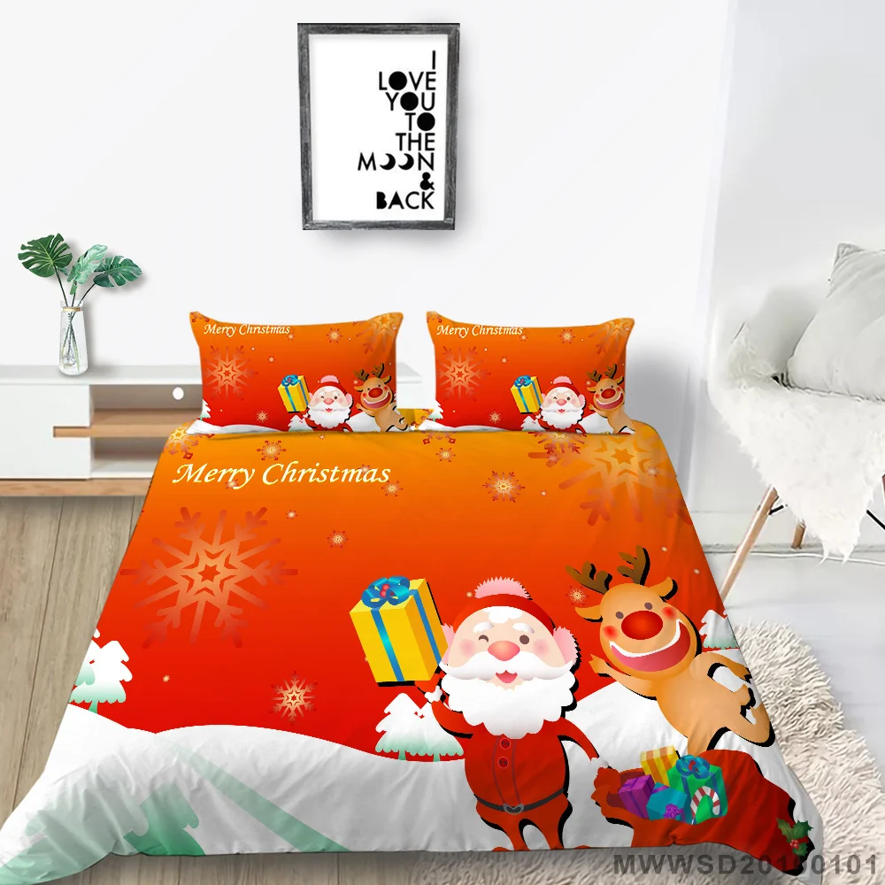 

Cartoon Pattern Bed Comforter Covers Newly Bedding Cover Suit Christmas Home Textiles Children Teens Single Size Bedspread